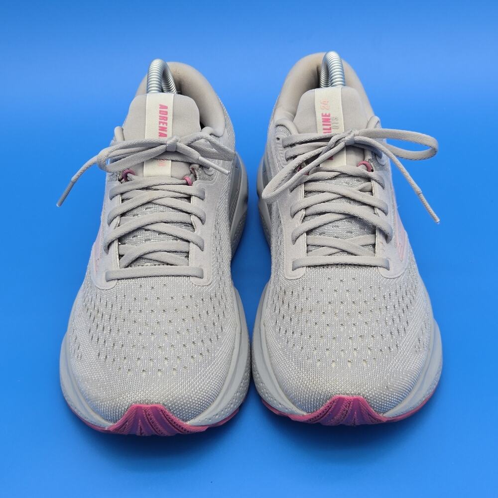 Brooks Adrenaline GTS 24 Gray Women’s 9.5 2A Narrow Alloy/White/Zephyr - Picture 3 of 12